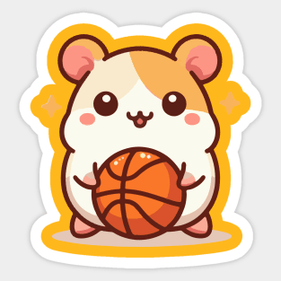 Cute hamster Play Basketball Sticker